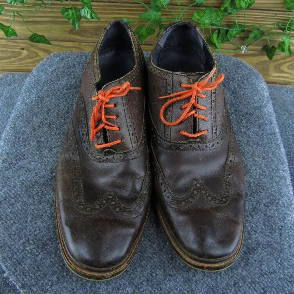 Cole Haan Men Brogues Shoes Brown Leather Lace Up Size 11.5‎ Medium
